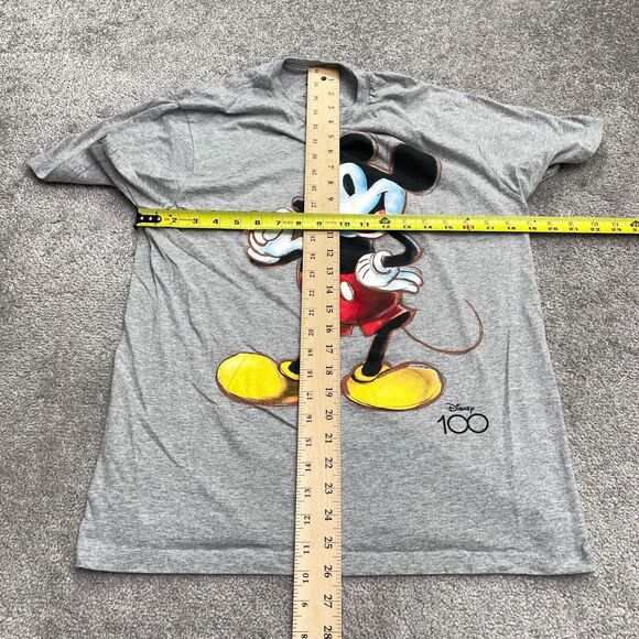 Disney Mickey Mouse Graphic T-Shirt Women Medium Gray Crew Neck Short Sleeve Tee - Picture 5 of 8